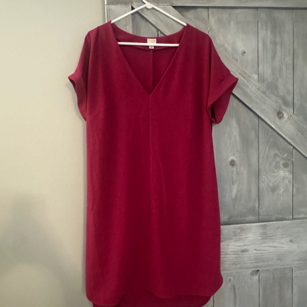 A New Day Pink Cuffed Sleeve Tunic Dress